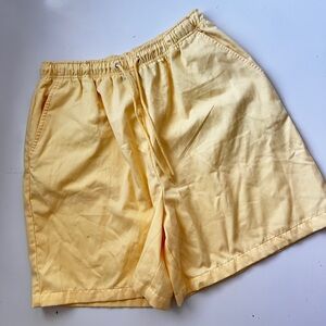 Basic Editions butter Yellow Drawstring Athletic Shorts